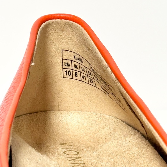 Vionic Women’s Klara Ballet Flats Cherry Tomato Leather Sz 10 - Picture 3 of 10